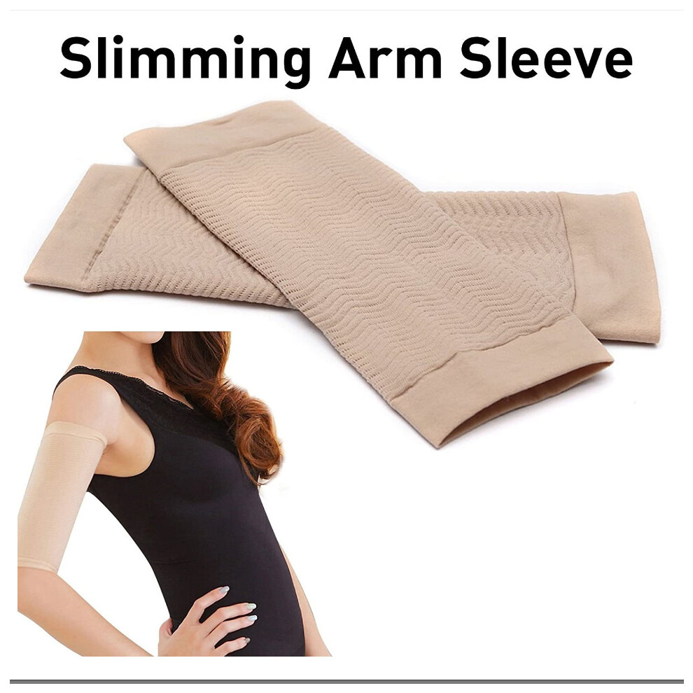 (black) 1 Pair Soft Upper Arm Slimming Compression Shaper Sleeve Body Shaping Belt