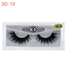 (SD-19) 1 Pair False Lashes 3D Mink Hair Soft Wispy Long Thick Eyelashes Handmade