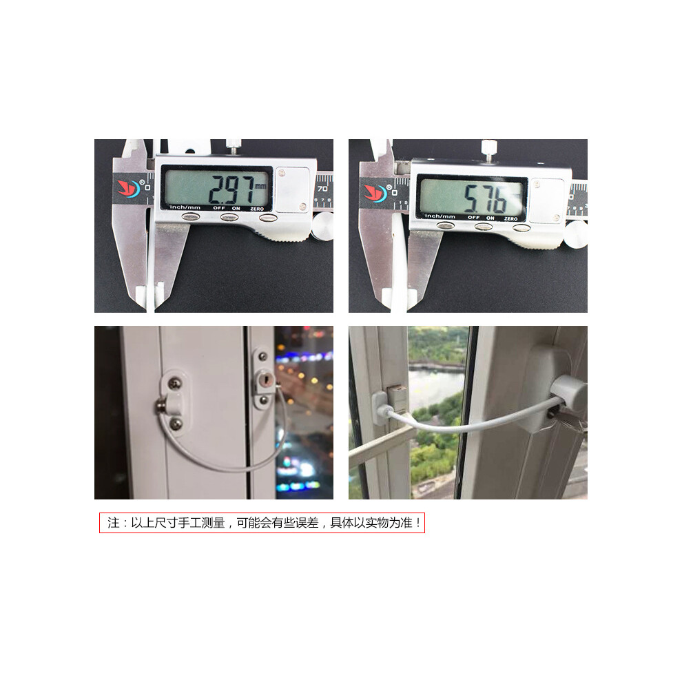 (White) Flexible Window & Door Cable Restrictor Ventilator - Child Safety & Security Lock 113121538687