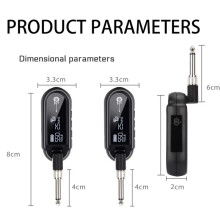 M02 Transmissor/Receptor Sem Fio UHF para Guitarra Alcance de 30 M Cancelamento de Ruído Ativo Carregamento Tipo C Bateria de 8 Horas Uso em Várias