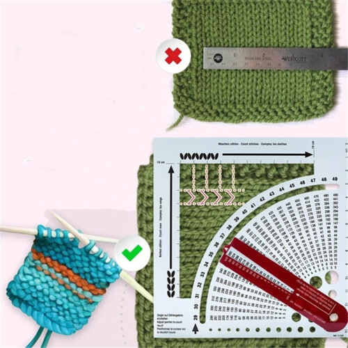 Multi-Function Stitch Counter Knitting Needle Gauge Calculator and Counting Frame 1