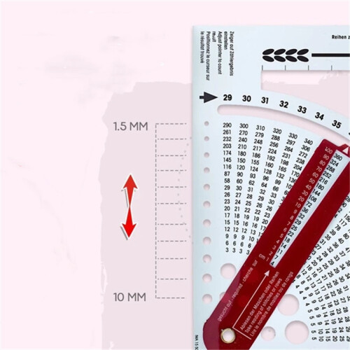 Multi-Function Stitch Counter Knitting Needle Gauge Calculator and Counting Frame 2