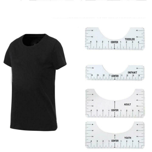 4PCS DIY T-Shirt Ruler Centering Printing HTV Vinyl Alignment Tool Placement Graphic Guide 2