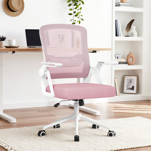 （Pink）Swivel Computer Chair with Armrest