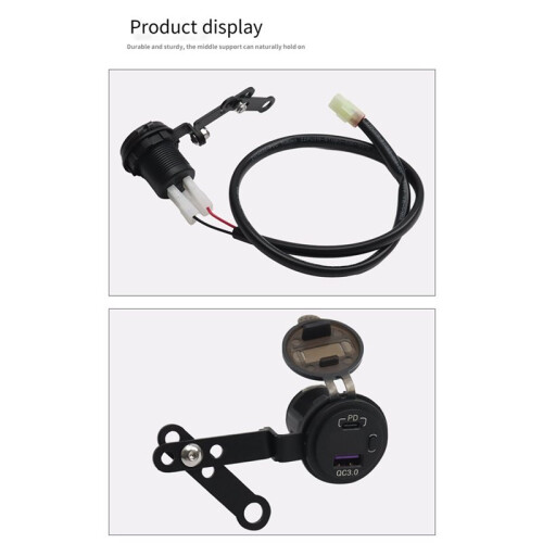 Motorcycle Fast Charging Dual USB Charger Socket Adapter for  800MT Waterproof Accessories 1