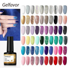 (#02) Gelfavor 8ml Soak Off Gel Nail Polish Glitter UV LED Varnish Manicure Set