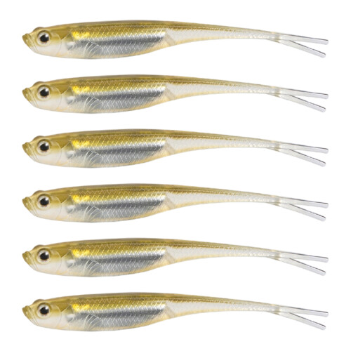 6Pcs Fork Tail Swimbaits Lures Baits Silicone-O live Green 75mm