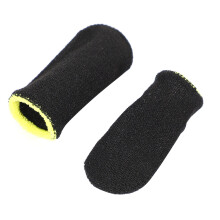 Mangas de Dedo de Fibra de Carbono de 18 Pinos para PUBG Jogos MóVeis Tela de Imprensa Mangas de Dedo Preto e Amarelo (16 PeçAs)