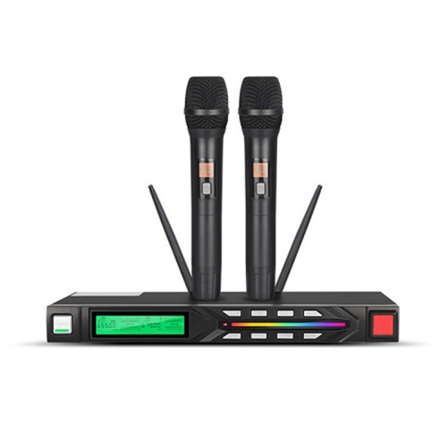 Handheld Portable Wireless Microphone System Mic UHF Long Range Dual Antenna for Karaoke Stage Performances EU Plug