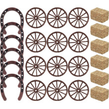 Western Party Decorations  Horseshoe Cowboy Hats Wheel Hay Bales for Crafts Birthday Wedding and Cowboy Party Favor