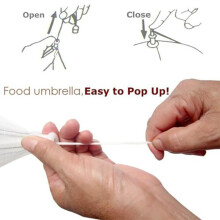 (Red) Large White Kitchen Craft 51cm Folding Umbrella Food Cake Net Cover