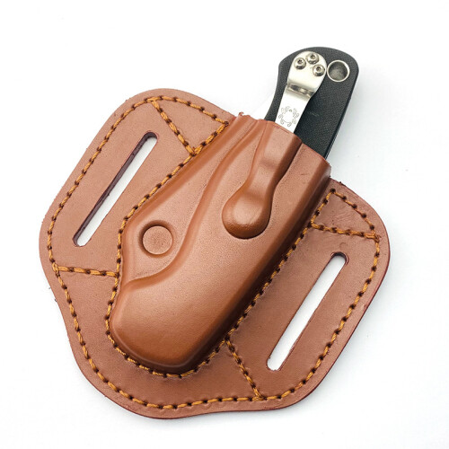 (Black) Custom leather sheath For Spyderco Paramilitary 2 DIY Knife Accessories 1
