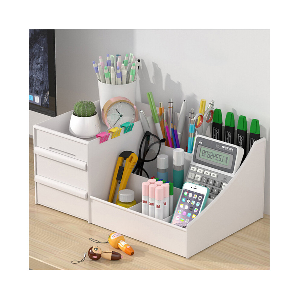 (White) Drawer Type Cosmetic Storage Box Desktop Multi-Layer Rack Multi-Compartment Organzier White 320997826002