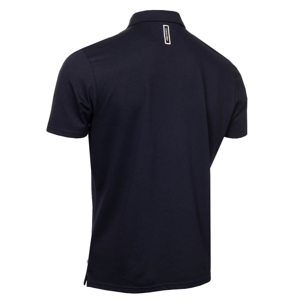Calvin Klein (M, Navy) Mens Clearview Moisture Wicking Technical Golf Polo Shirt Blue