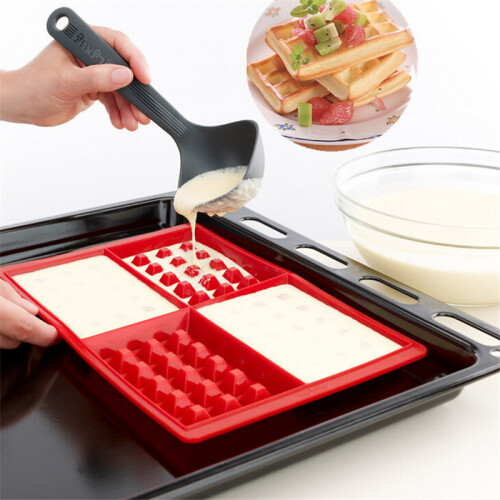 (Heart-shaped) Silicone Waffle Cookie Mold Muffin Cake Mould Kitchen Baking Tools Bakeware 2