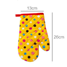 (Blue) Thickened Heat-Insulated Microwave Oven Baking Gloves Kitchen Non-slip Anti-Scald Mittens