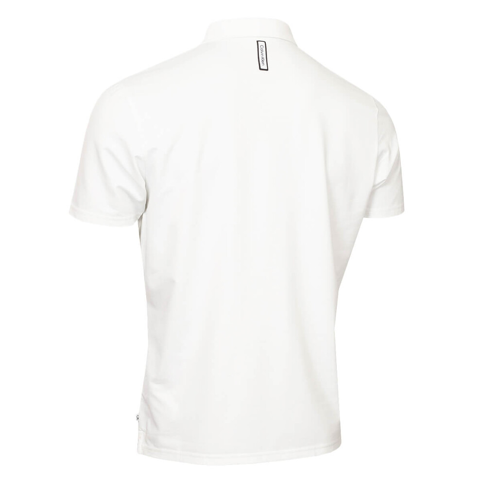Calvin Klein (L, ) Mens Clearview Moisture Wicking Technical Golf Polo Shirt White