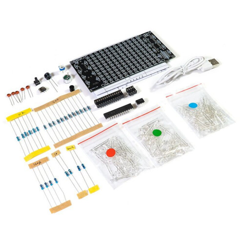 LED Music Spectrum DIY Kit Electronics Music Voice Control Multicolor Spectrum Soldering Project DIY Kit Without Shell