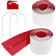 2 Pack Dust Protector Zipper 7 Ft Length X 3" Width Self-Adhesive Instant Door Zipper for Includes Sheeting Cutter