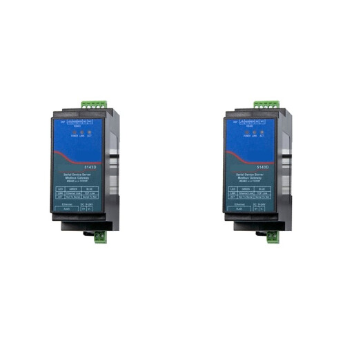 2X Din-Rail ZLAN5143D Serial Device Server Modbus Gateway RS485 da A TCP/IP DC9-24V Supporto Full Duplex