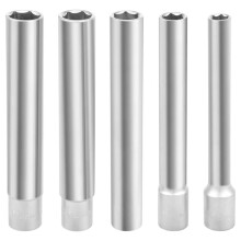 5-Delige Diepe Metrische Doppenset, 3/8-Inch Aandrijving, Dunne Wanddop, 6-Punts 8-10-12-13-14 mm - Extra Lang Diep 120 mm