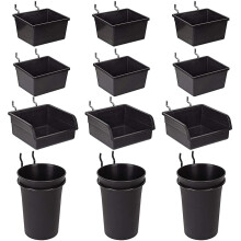 Pegboard-Bakken Pegboard-Bekers Met Haken en Lussen 12-Pack, Assortiment Organizer-Accessoire, Gereedschap Opslagsysteemset