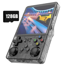 R36S PIUS Handheld Game Console 128GB 4inch IPS Screen Video Game Console Dual 3D Joystick Supports 10+ Simulators C