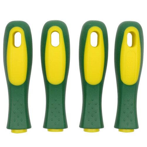 8 Pack Ergonomic Rubber File Handle for File or Mills, Round Hole and Rectangular Hole, 4-1/3Inch Length