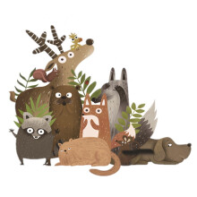 Forest Animals Wall Stickers for Kids Room Bedroom Wall Decor Kindergarten Wall Posters Home Decor Cartoon Wall Decals