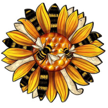 Honey Bee Festival Pastoral Style Bee Sunflower Flower Wooden Sign Home Porch Decoration Wooden Sign Window Pendant