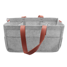 Baby Diaper Caddy Organizer Holder Shower Basket Nursery Storage Bin Car Storage Basket Wipes Toys Tote Bag Light Grey