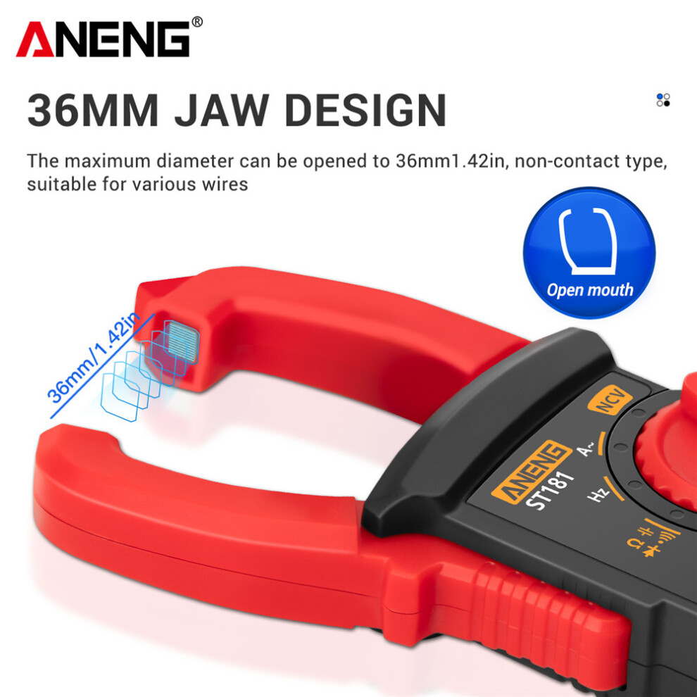 Aneng St181 Digital Clamp Ammeter Multimeter Transistor Capacitor Power Tester 320997836414