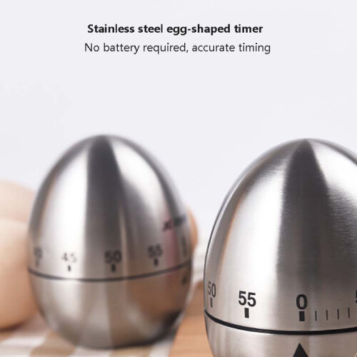Kitchen Mechanical Egg Shaped Timer 60 Minutes Countdown Baking Cooking Reminder