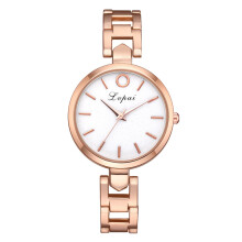 Relógios de pulso clássicos de quartzo para mulheres com pulseira de cristal, estilo minimalista, caixa durável em aço inoxidável antialérgico,