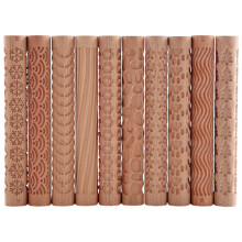 10Pièces Rouleaux À Texture En Bois Solide Pour Artistique