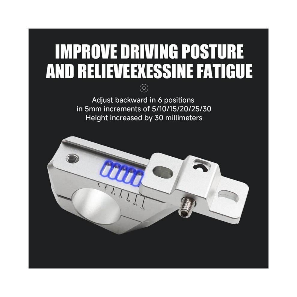Motorcycle Handlebar Riser Clamp Extend Mount 5-30Mm Adapter For R1200gs Lc Adv Gs1200 R1250gs/Adv Silver 4713329174661