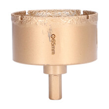 Scie-cloche diamant braisée 65mm pour carreaux en verre