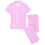 CTM Women's Gingham Notched Collar Pyjama Set 1