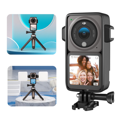 TELESIN Frame Case w/ Cold Shoe Bracket Mount for DJI Action 2 Dualscreen Camera 1