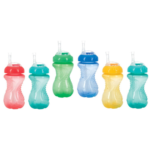 Nuby Nuby 2-Pack No-Spill Ποτήρι με Λάστιχο, 10 Ουγγιές, Χρώματα Μπορεί να Διαφέρουν