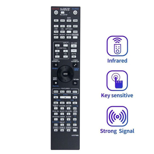 Replace AXD7666 Remote Control for  SC-61 SC-63 SC-1227 SC-1227-K AV Receiver 1