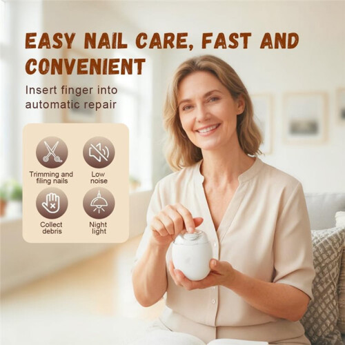 Automatic Electric Nails Clipper,Automatic Fingernail Grinder, Nails Trimmer with Light and Nails Scraps Storage 2