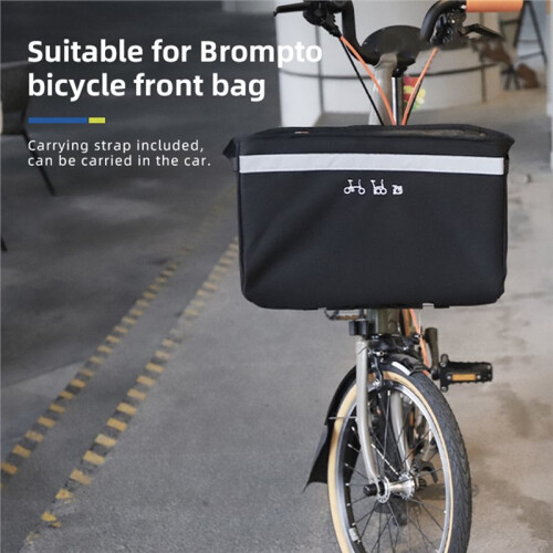For  Folding Bike Front Storage Bag with Bracket,Front Storage Bag Vegetable Basket Bag and Internal Bracket 1