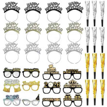 Kit de Décorations pour le Nouvel An (36 Pièces) - Accessoires et Vêtements pour Photomaton - Cadeaux