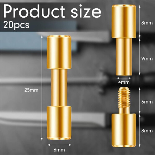 20 Sets Brass Bracket Bolt Fasteners Tool  Diameter 6 mm Handle Pins Hardware Screws Making Supplies Blind Rivets 2