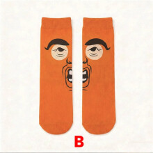 1 Paire de Chaussettes à Expressions Amusantes, Chaussettes de Skate Tendance avec Yeux Abstraits et Rigolos pour  les Jours B