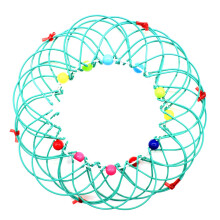 Panier Flexible Anneau de Flux Magique Multicolore Panier de Fleurs Rotatif Jouet pour Autisme Besoins SpéCiaux Anti-Stress Vert