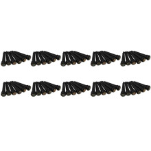 60Pcs Black Ebony Shell Guitar Bridge Bone Pins Set with Green Abalone Dot for Acoustic Guitar Accessories