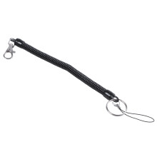 Noir Ressort Corde Cordage Pivotant Mousqueton Porte-cles Sangle Chaine