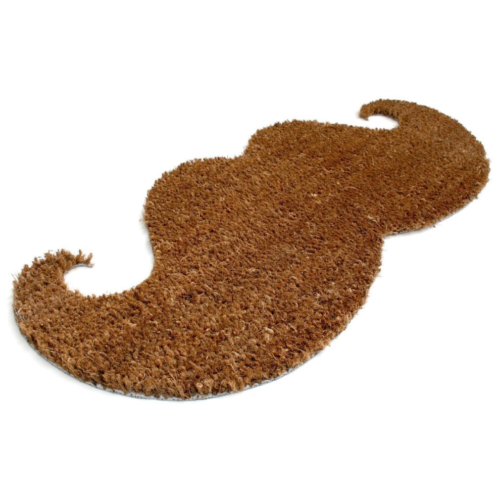 Thabto Posh Poirot Moustache Door Mat 100% Natural Coir Doormat Entrance Cartway